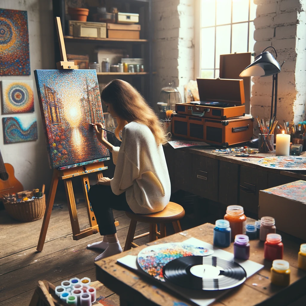 Música relajante para crear un ambiente tranquilo y concentrado mientras pintas por números