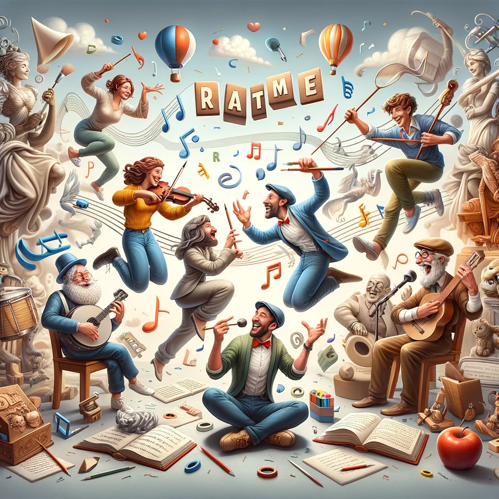 ¡Diviértete encontrando rimas únicas que resalten la grandeza de todas las formas de expresión artística!