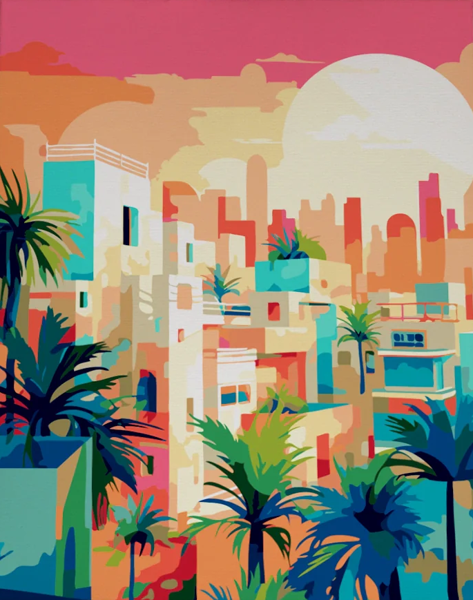 Pintar por Números - Atardecer urbano