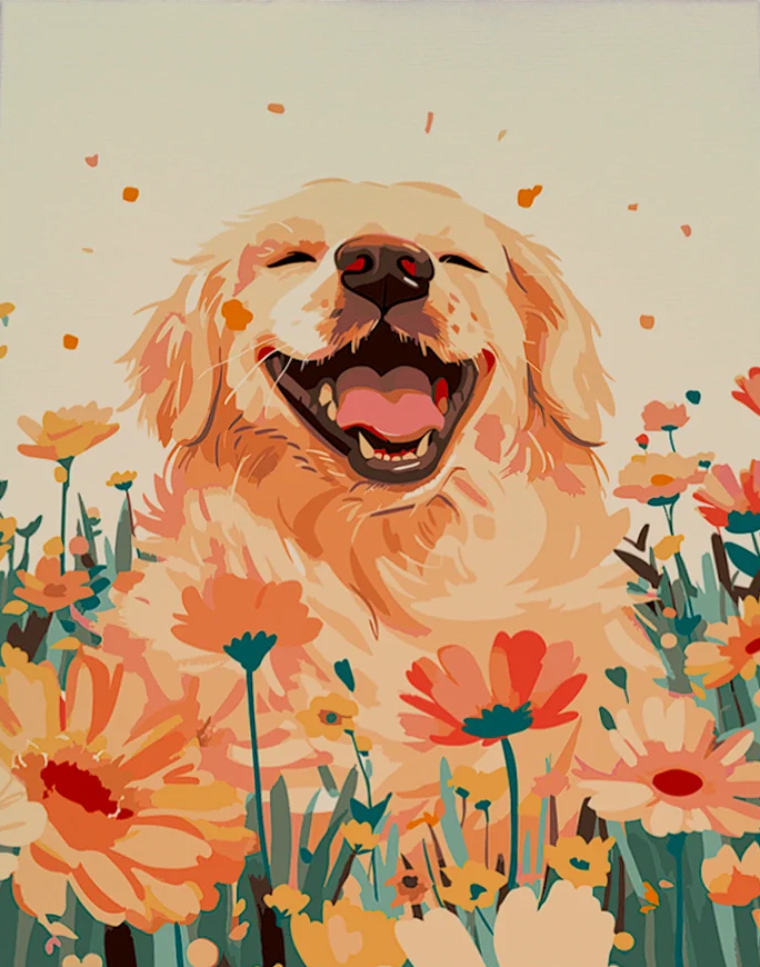 Pintar por Números - Retriever feliz