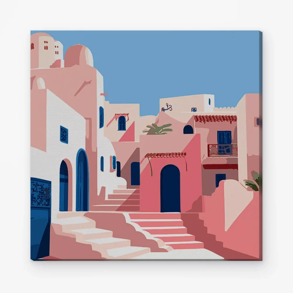 Pintar por Números - Escaleras Santorini