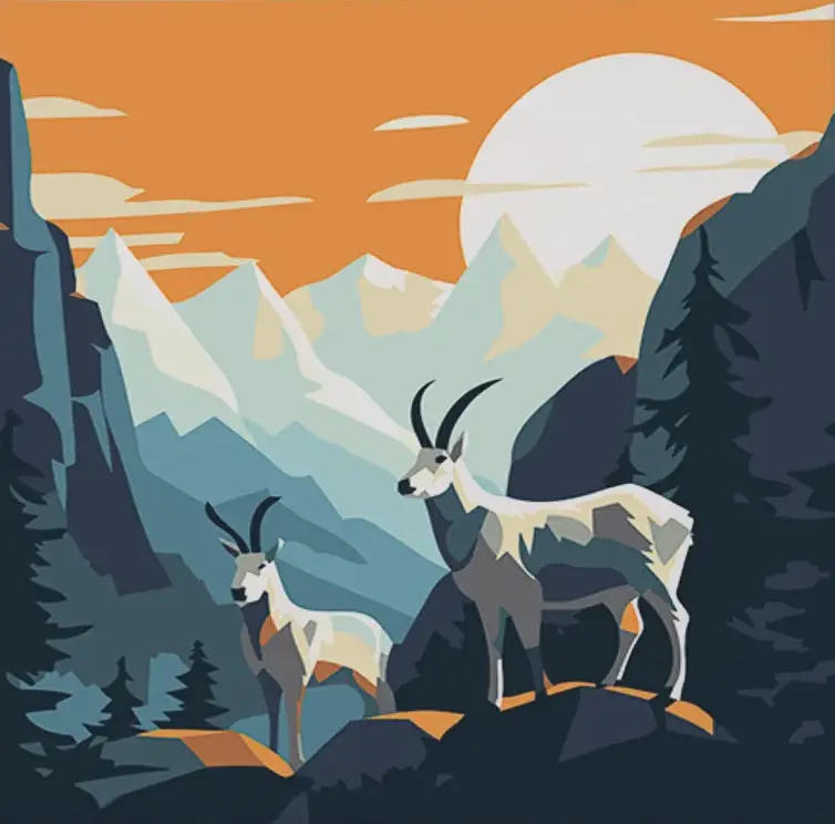 Pintar por Números - Cabras montés