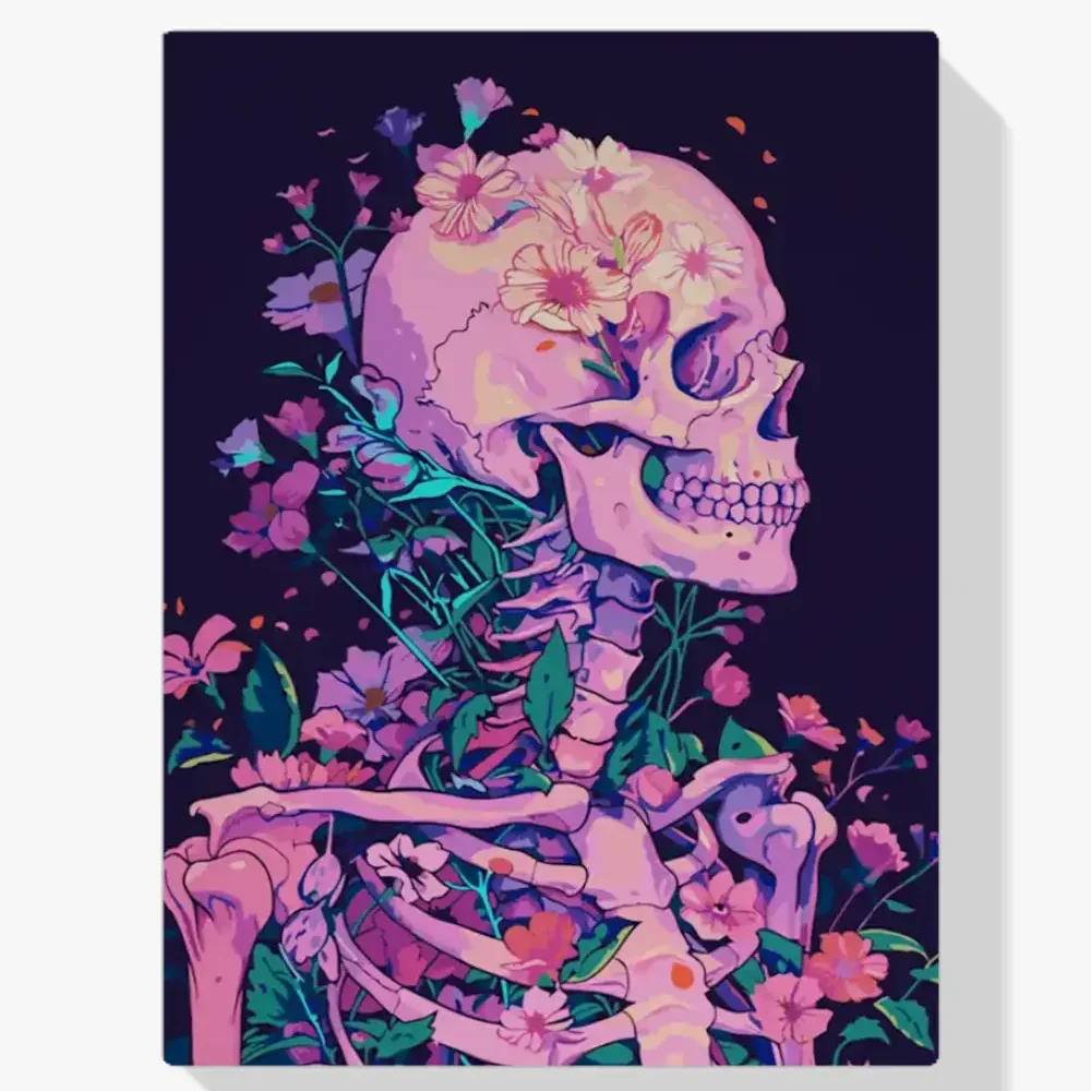 Pintar por Números - Calavera floral