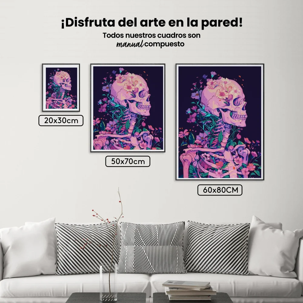 Pintar por Números - Calavera floral