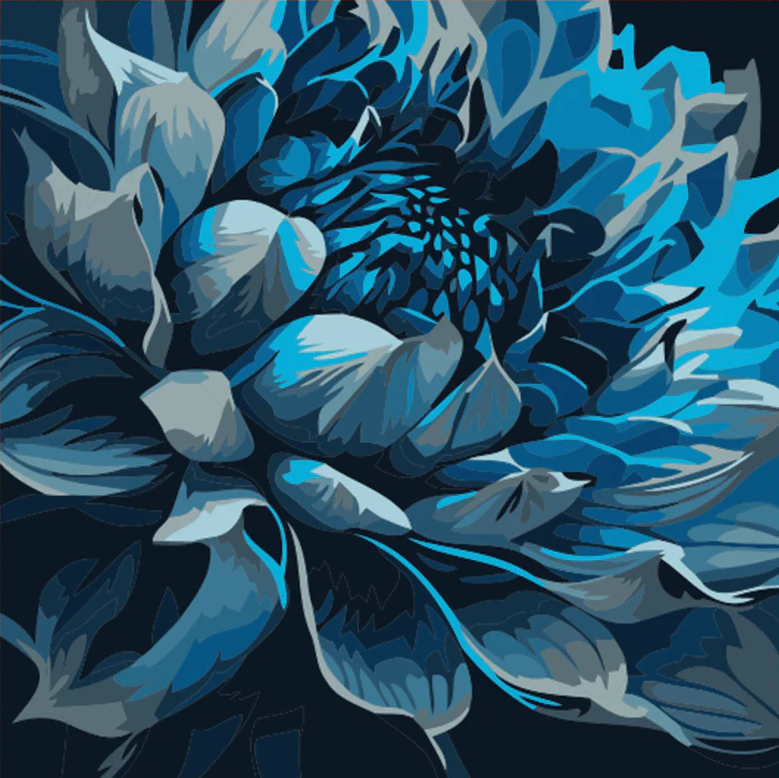 Pintar por Números - Flor Azul