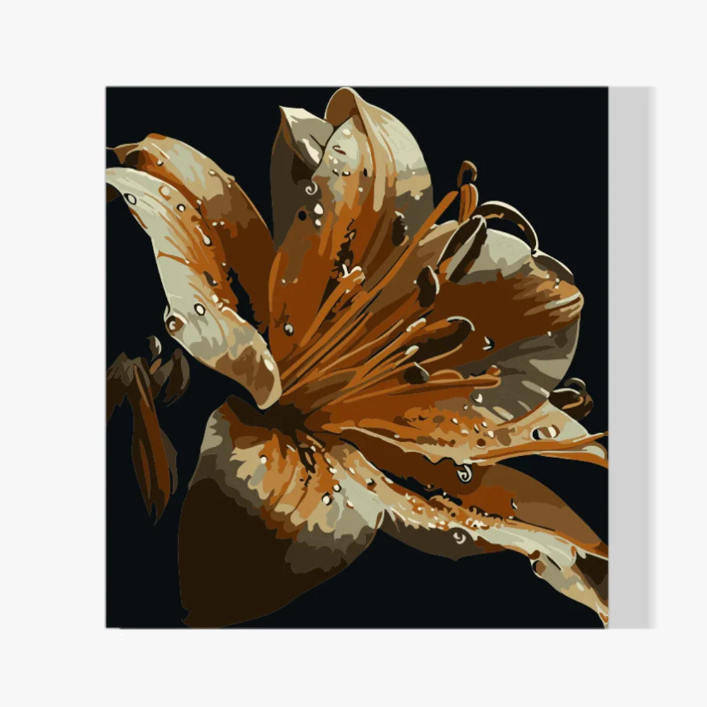 Pintar por Números - Flor Dorada