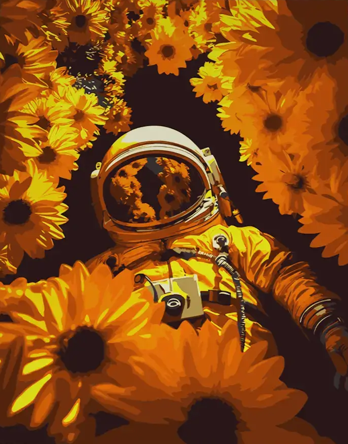 Pintar por Números - Girasoles en el espacio