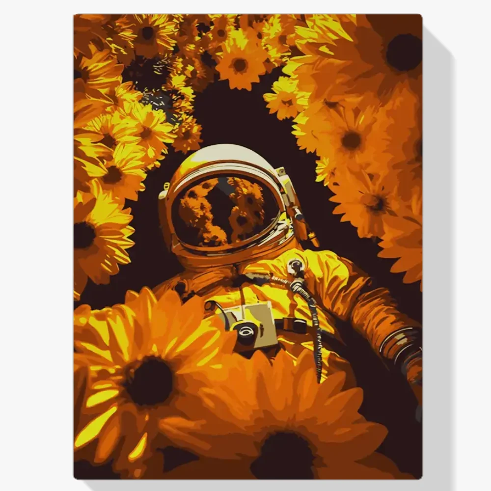 Pintar por Números - Girasoles en el espacio