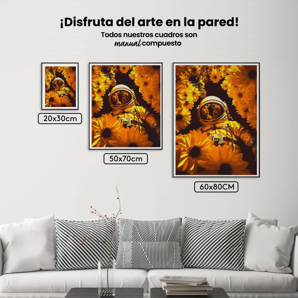 Pintar por Números - Girasoles en el espacio