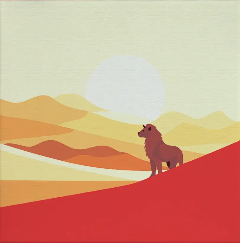 Pintar por Números - León Solitario