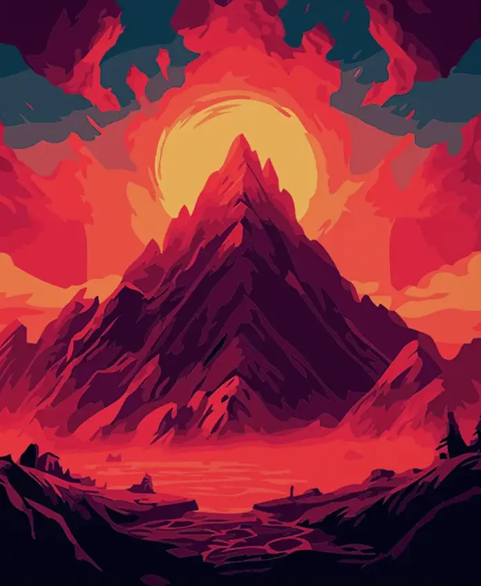 Pintar por Números - Montaña Roja