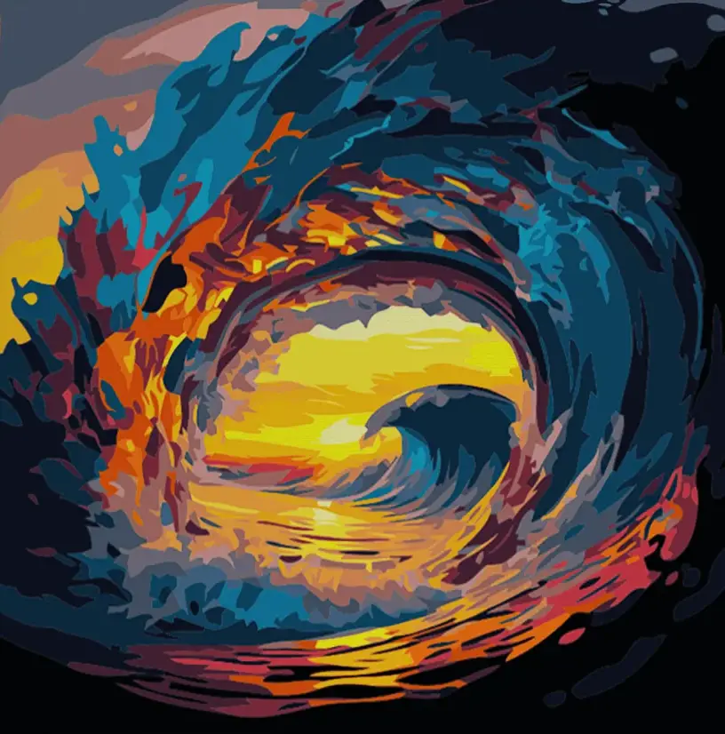 Pintar por Números - Ola rompiente