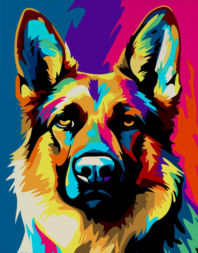 Pintar por Números - Pastor Abstracto