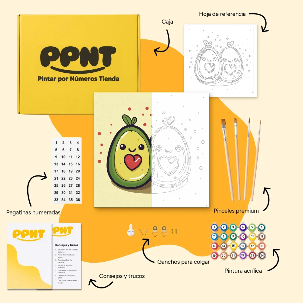 Pintar por Números - Afecto de aguacate
