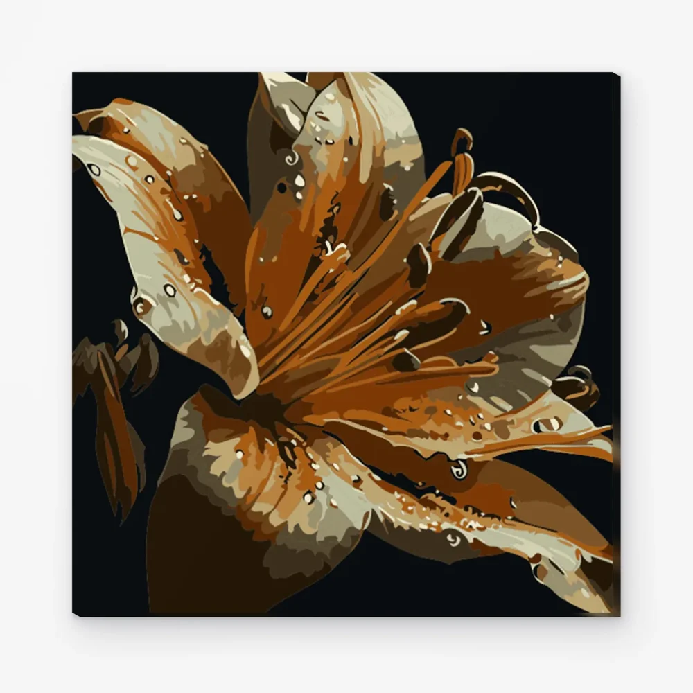 Pintar por Números - Flor Dorada