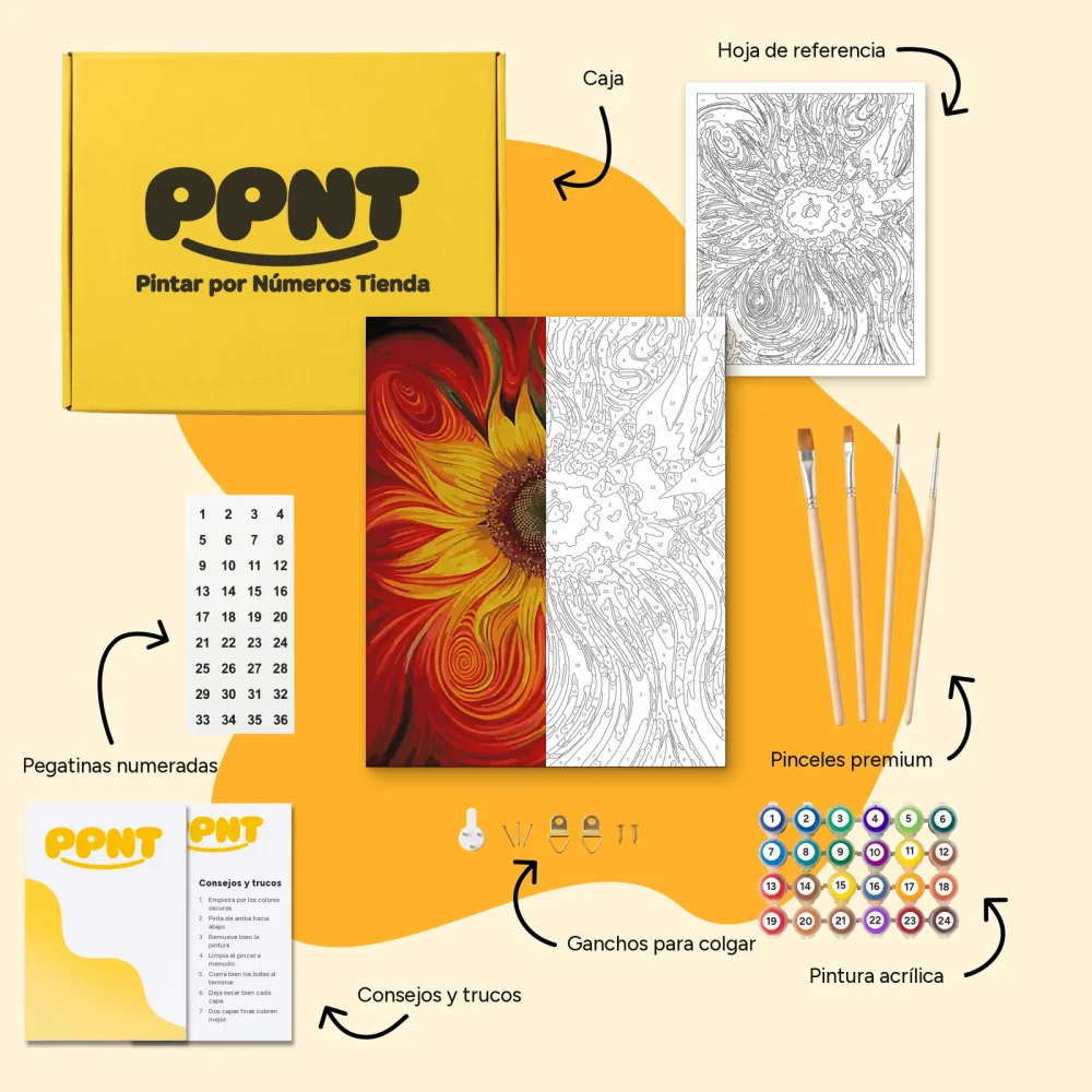 Pintar por Números - Forma de girasol