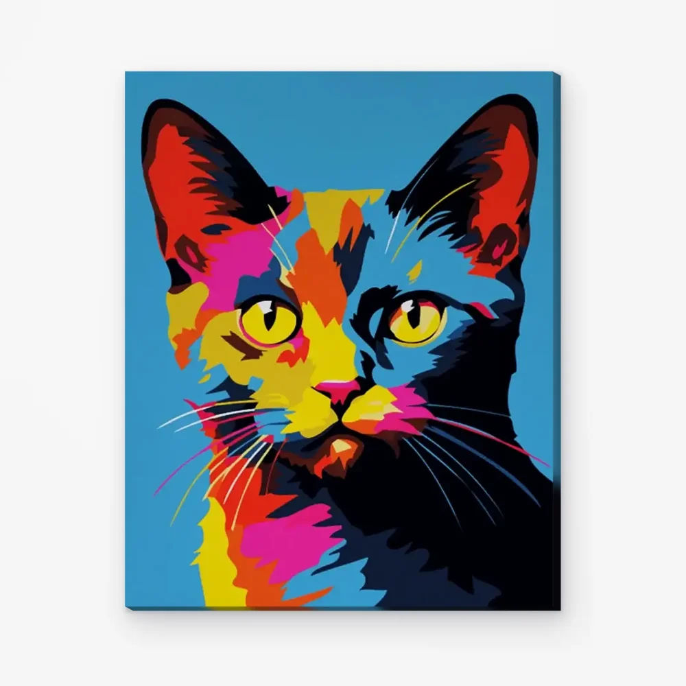 Pintar por Números - Gato abstracto pop art