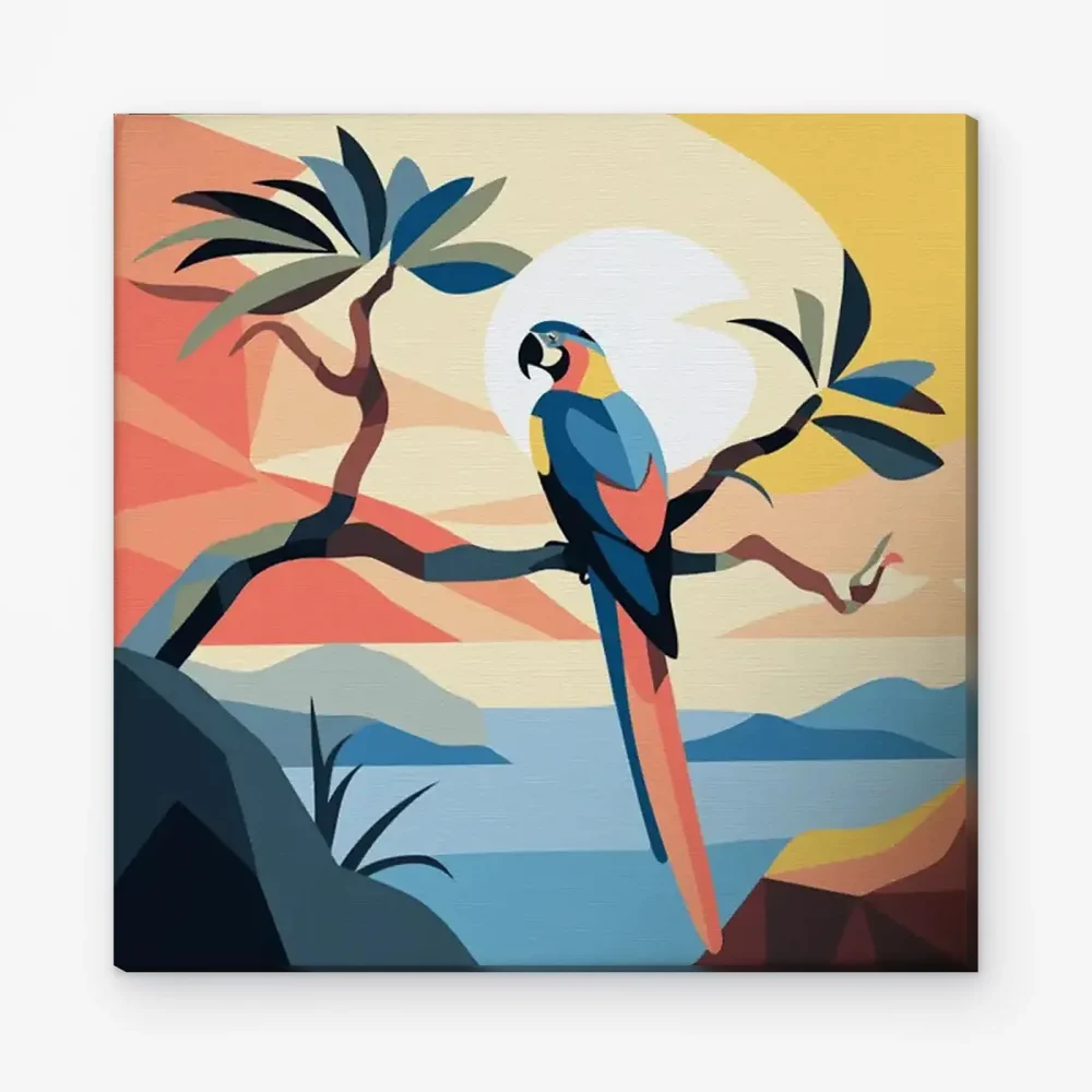 Pintar por Números - Loro en una rama
