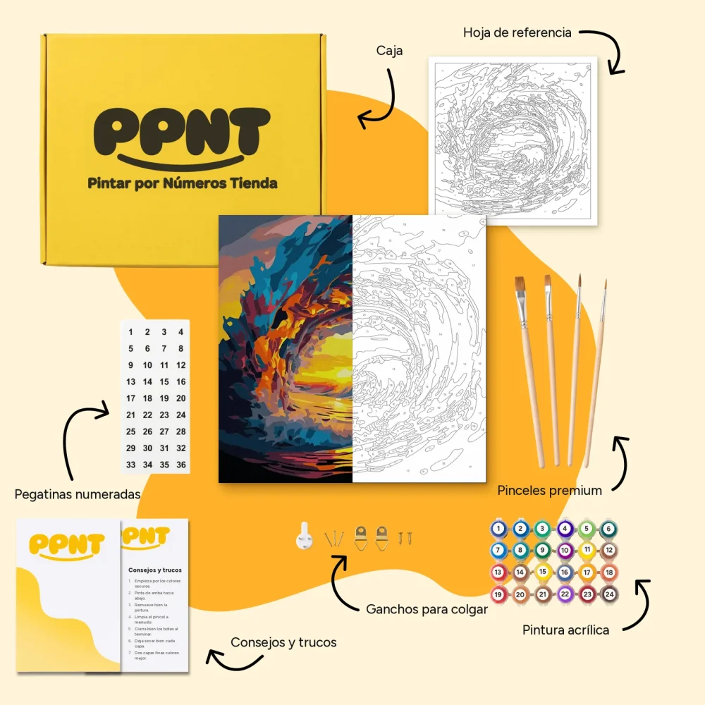 Pintar por Números - Ola rompiente