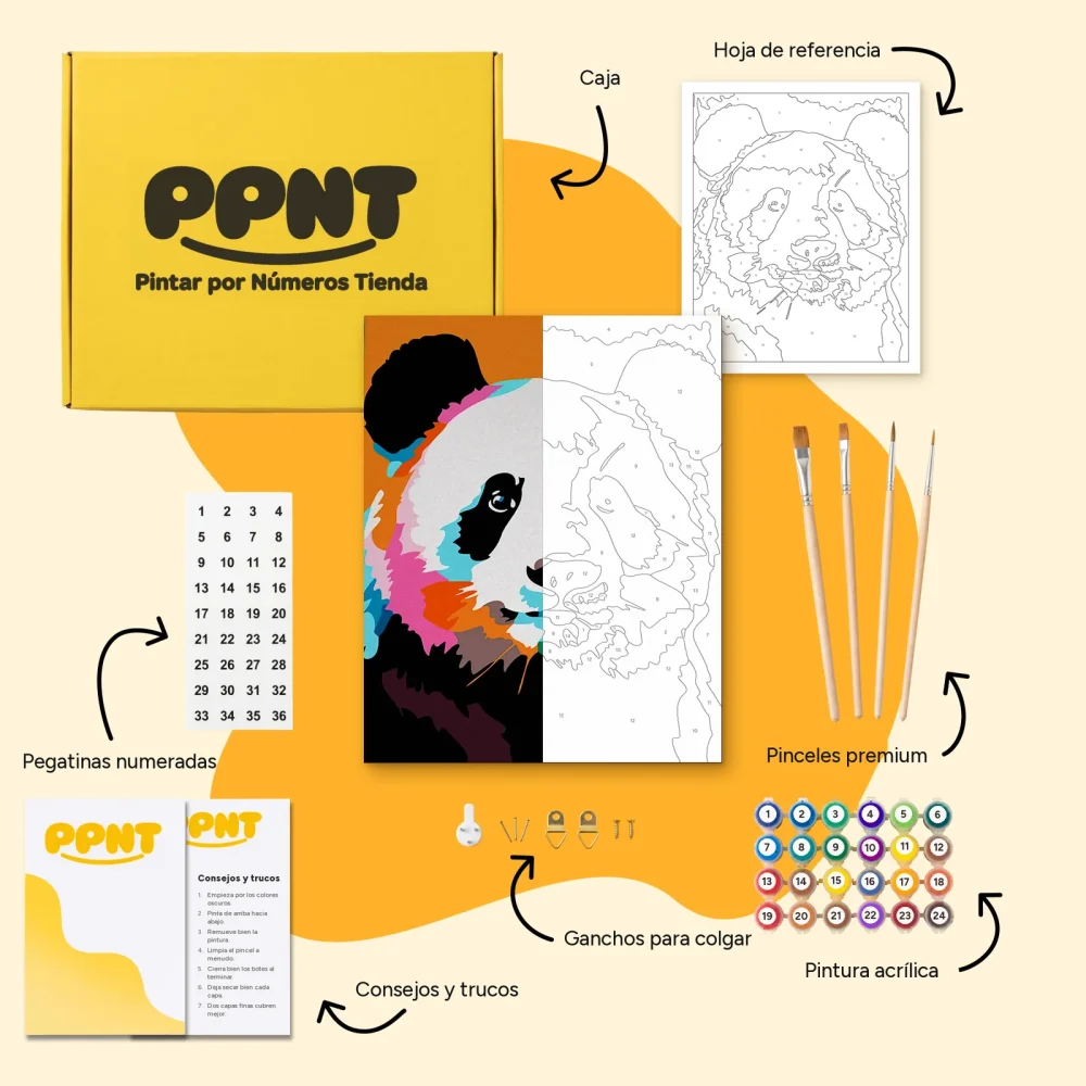 Pintar por Números - Panda abstracto