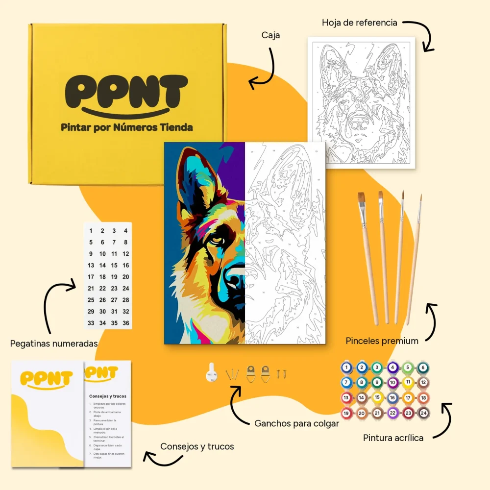 Pintar por Números - Pastor Abstracto