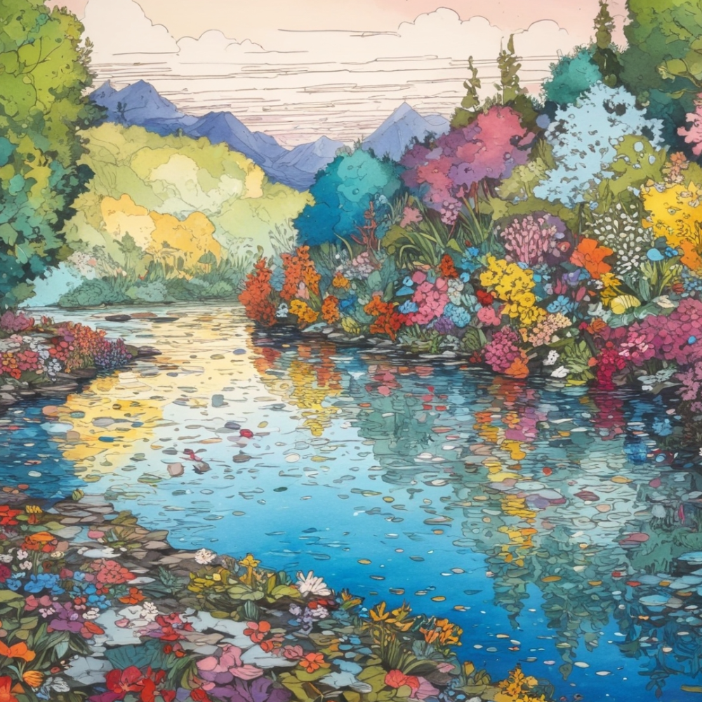 Pintar por Números - Ribera en flor