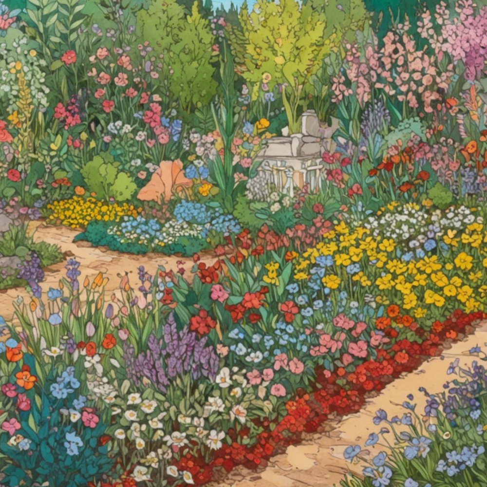 Pintar por Números - Vibrante jardín de flores
