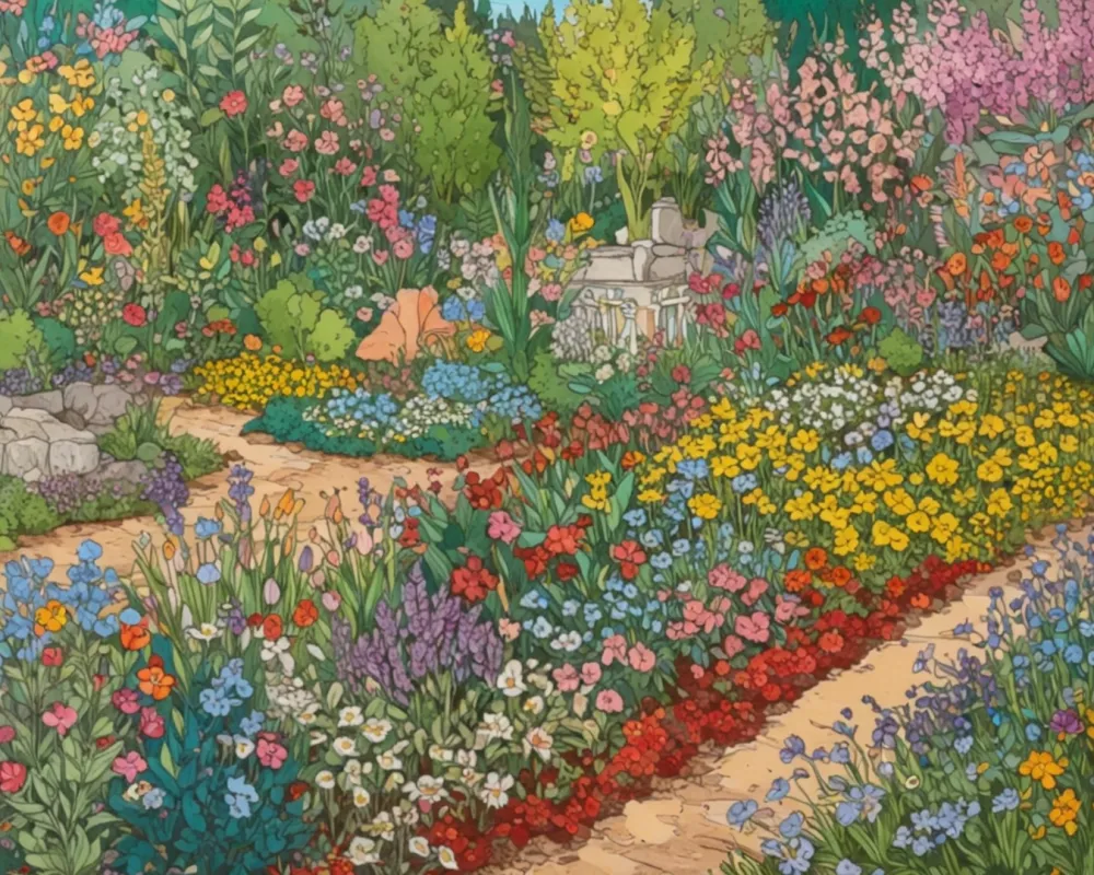 Pintar por Números - Vibrante jardín de flores