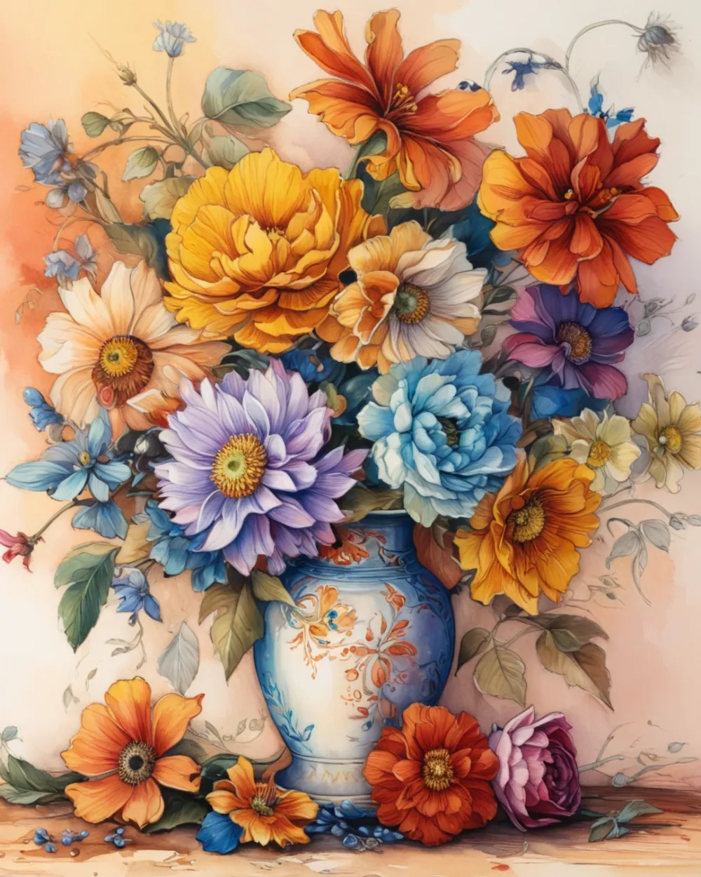 Pintar por Números - Naturaleza muerta en plena floración