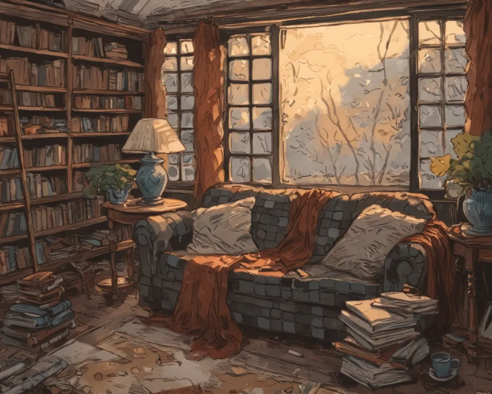 Pintar por Números - Acogedor rincón de lectura