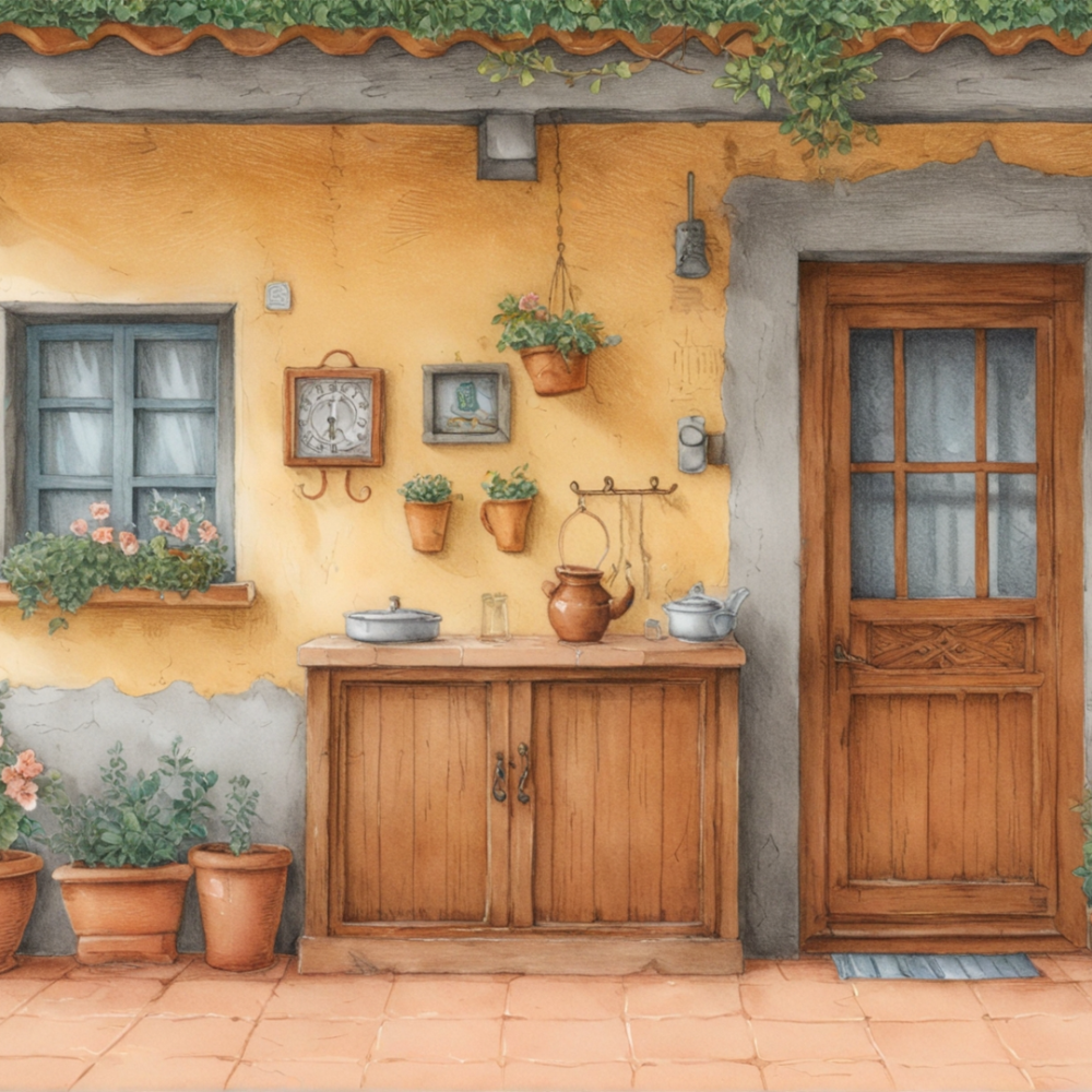 Pintar por Números - Patio rústico con encanto