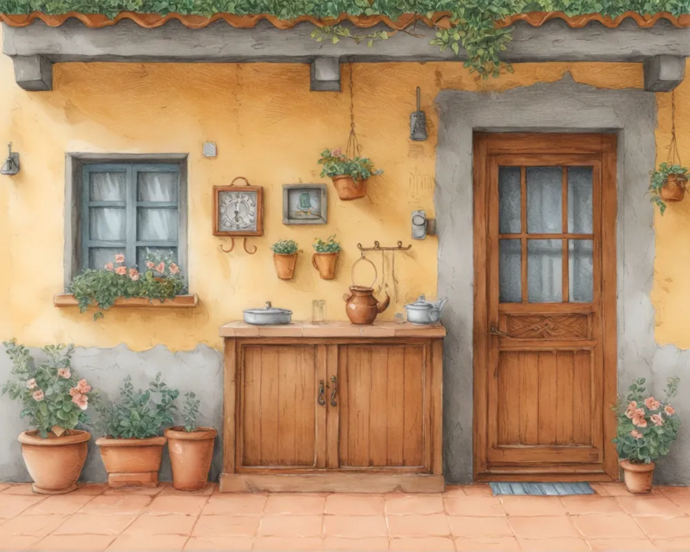 Pintar por Números - Patio rústico con encanto