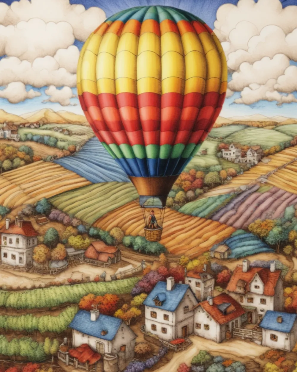 Pintar por Números - Globo aerostático colorido, foto 2