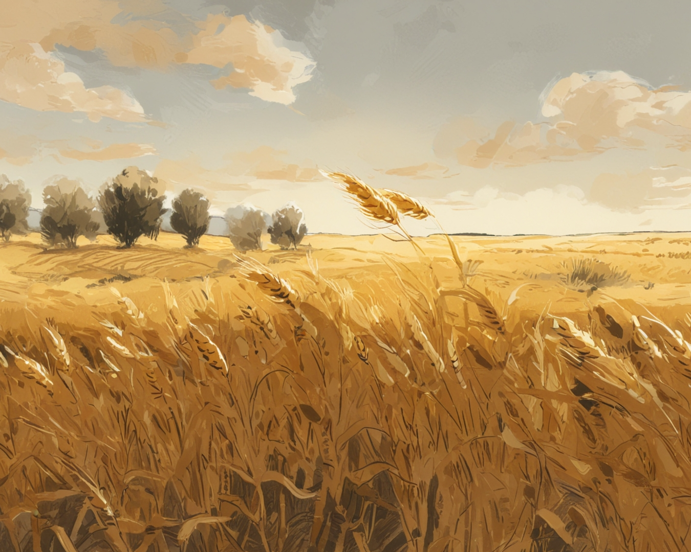 Pintar por Números - Campo de trigo dorado