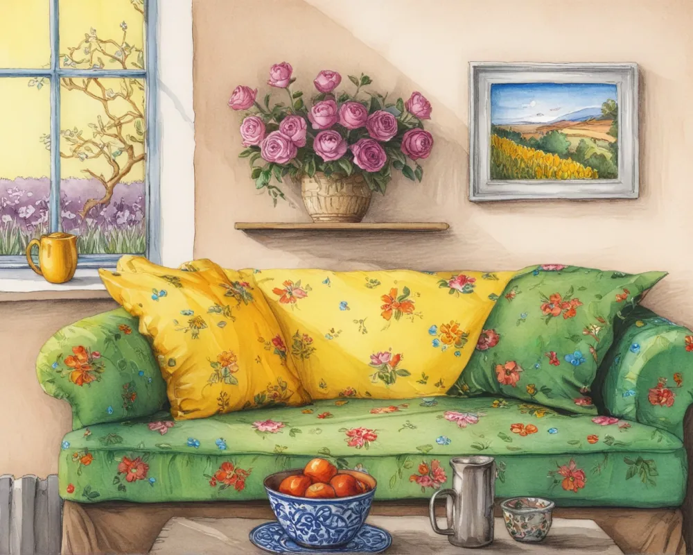 Pintar por Números - Acogedor salón floral
