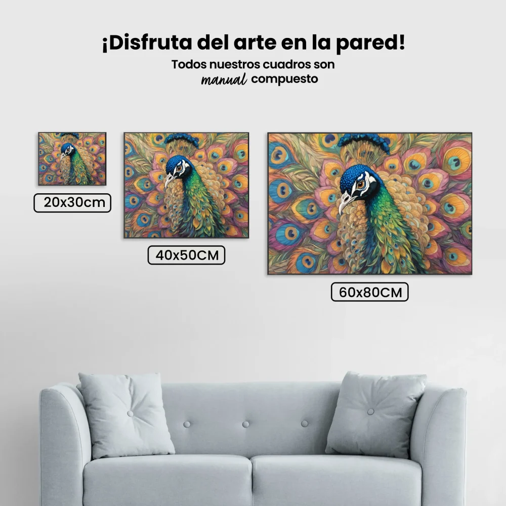 Pintar por Números - Pavo real vibrante