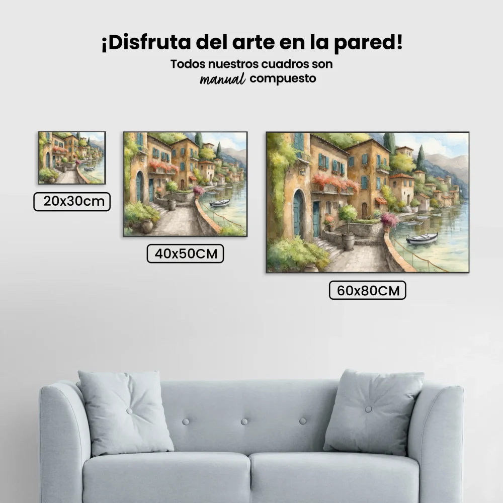 Pintar por Números - Pueblo tranquilo en el lago