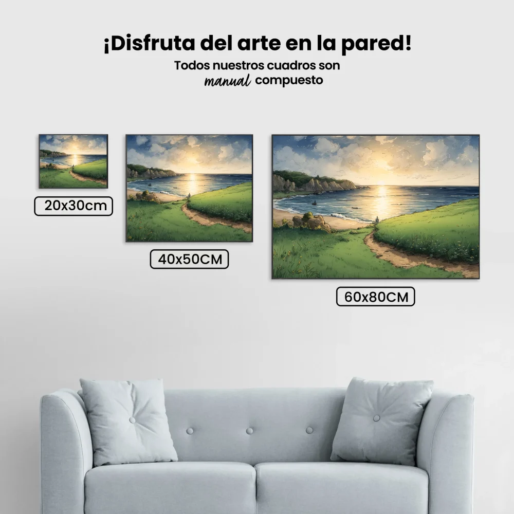 Pintar por Números - Puesta de sol sobre los acantilados costeros