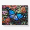 Pintar por Números - Mariposa azul sobre flores de colores