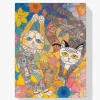 Pintar por Números - Gatos coloridos en una fantasía floral