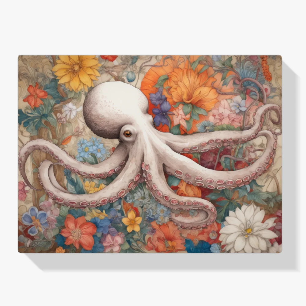 Pintar por Números - Pulpo en un jardín de flores
