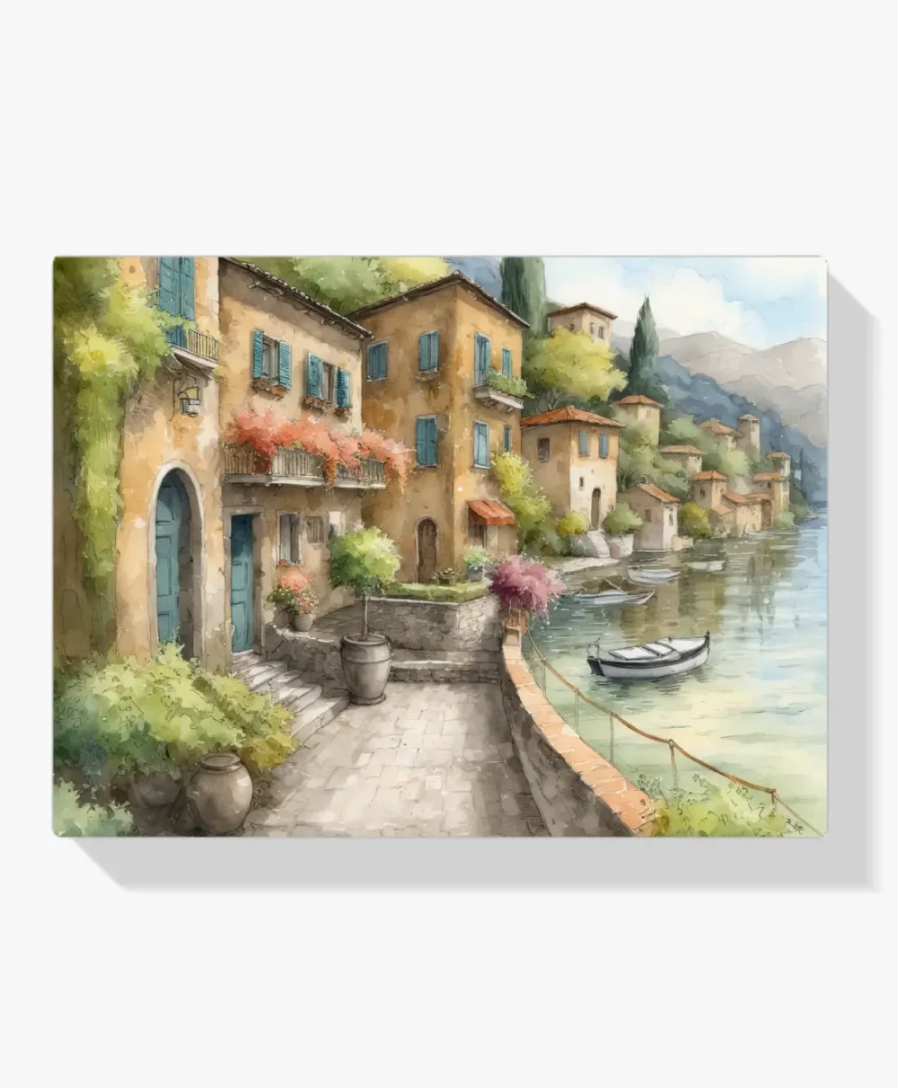 Pintar por Números - Pueblo tranquilo en el lago