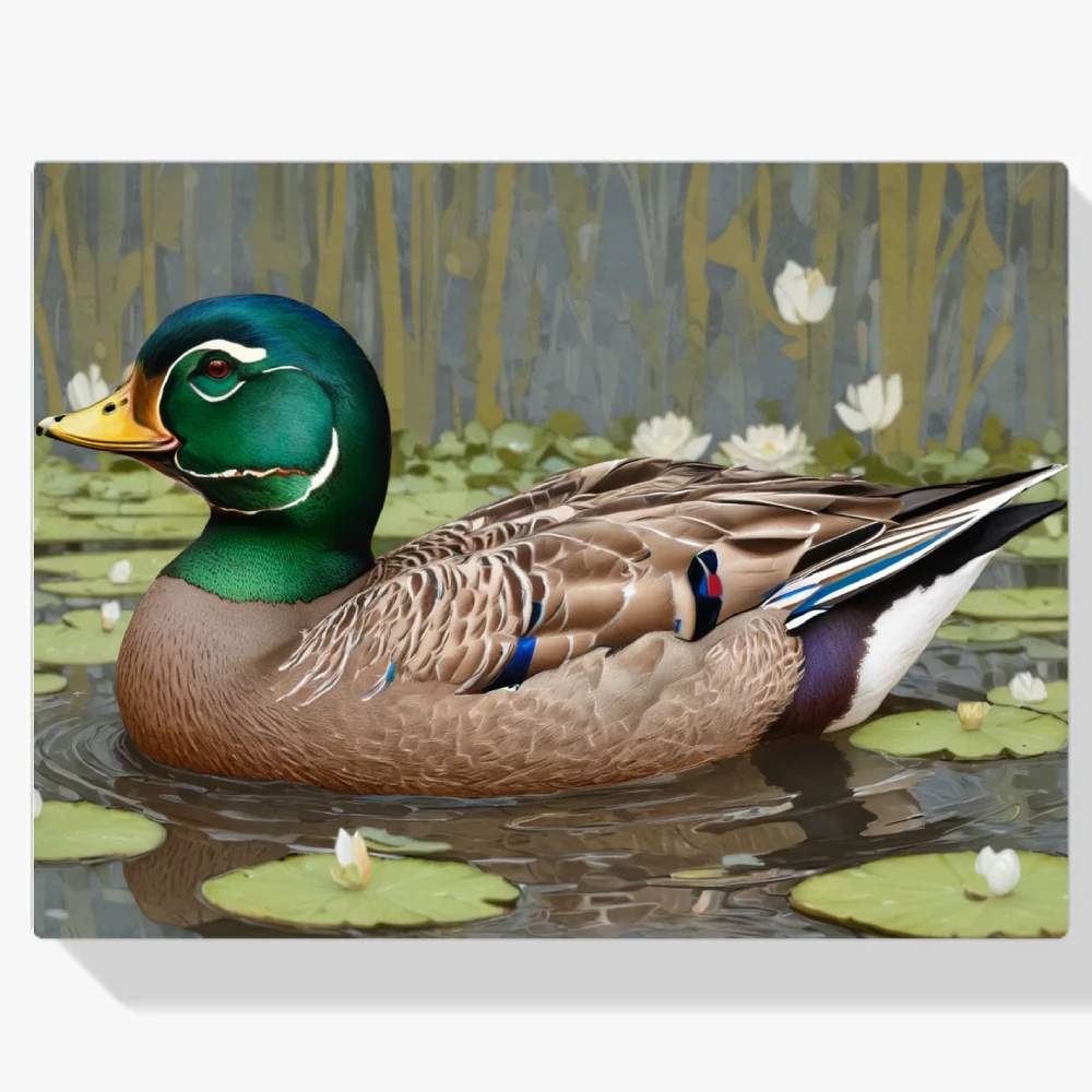 Pintar por Números - Pato salvaje pacífico entre los lirios