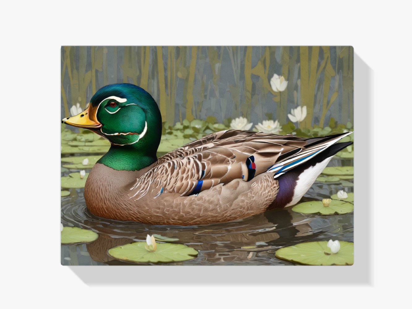 Pintar por Números - Pato salvaje pacífico entre los lirios