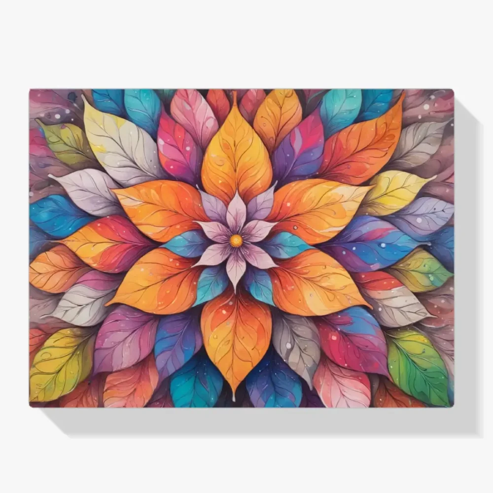 Pintar por Números - Mandala de hoja vibrante