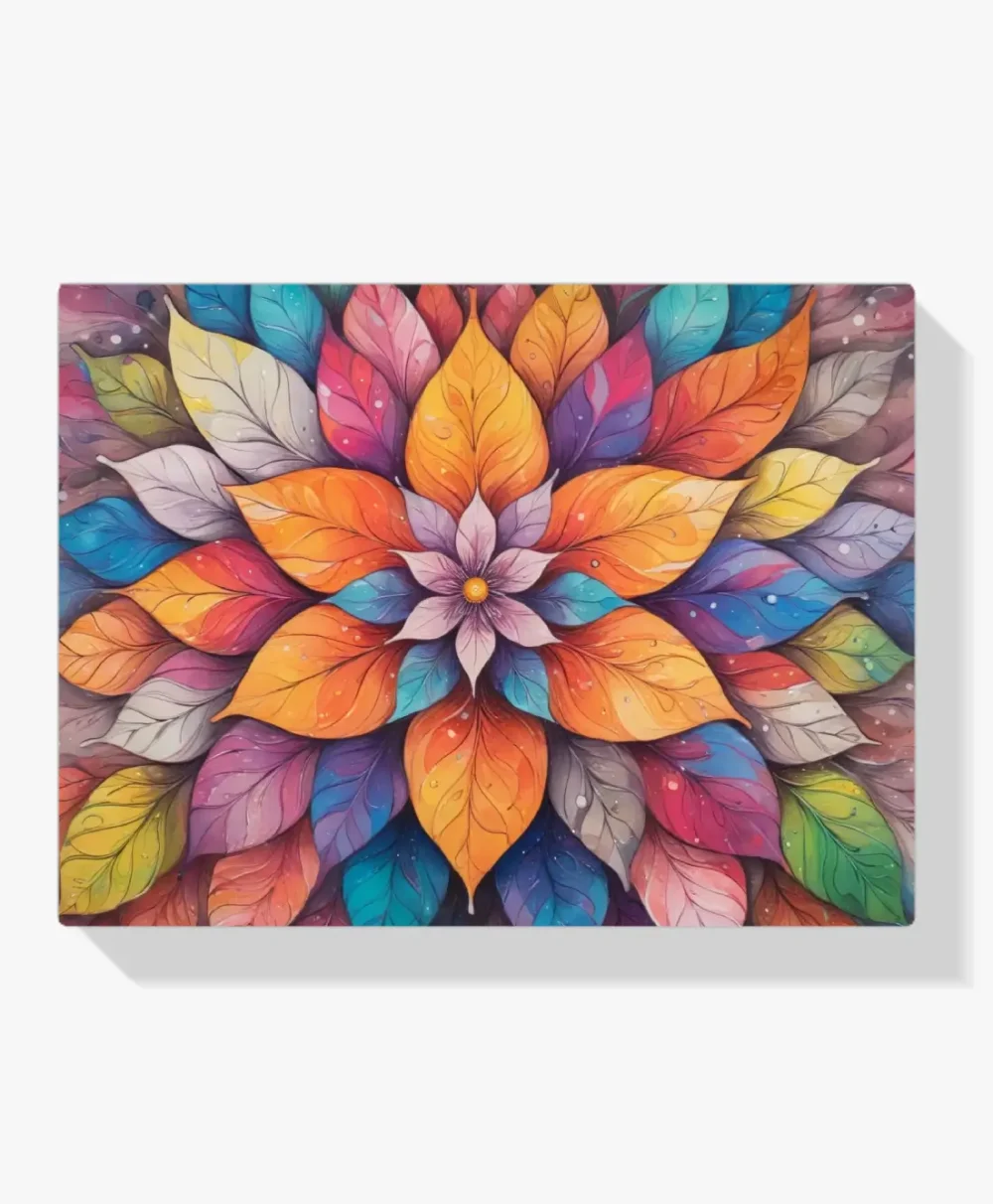 Pintar por Números - Mandala de hoja vibrante