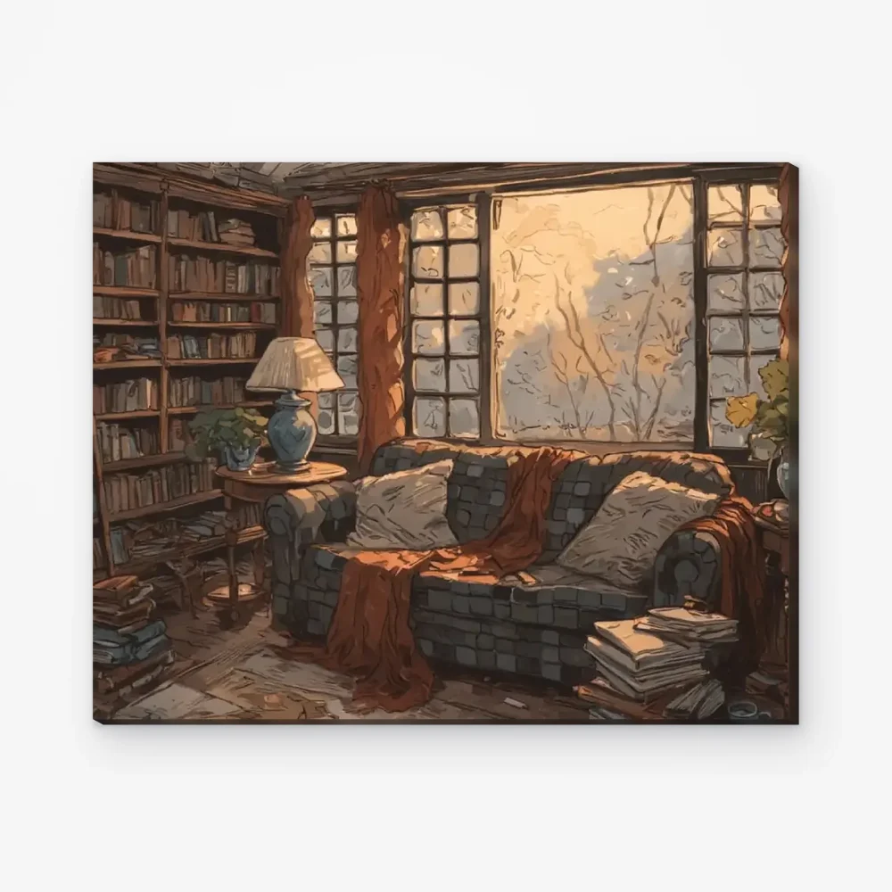 Pintar por Números - Acogedor rincón de lectura