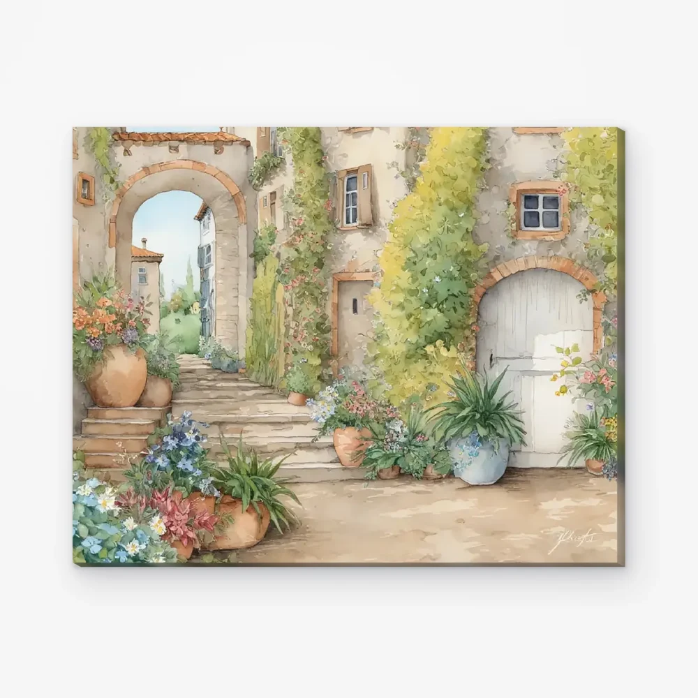 Pintar por Números - Encantador patio mediterráneo