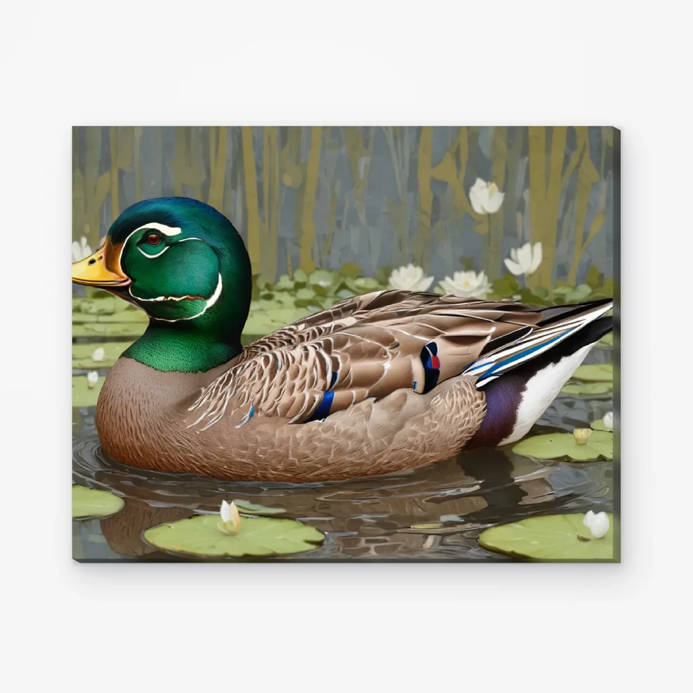 Pintar por Números - Pato salvaje pacífico entre los lirios