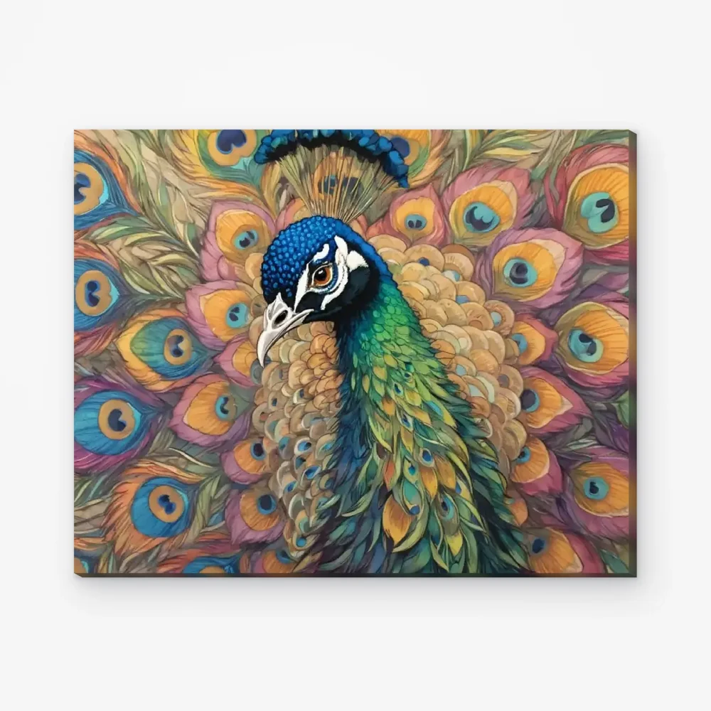 Pintar por Números - Pavo real vibrante